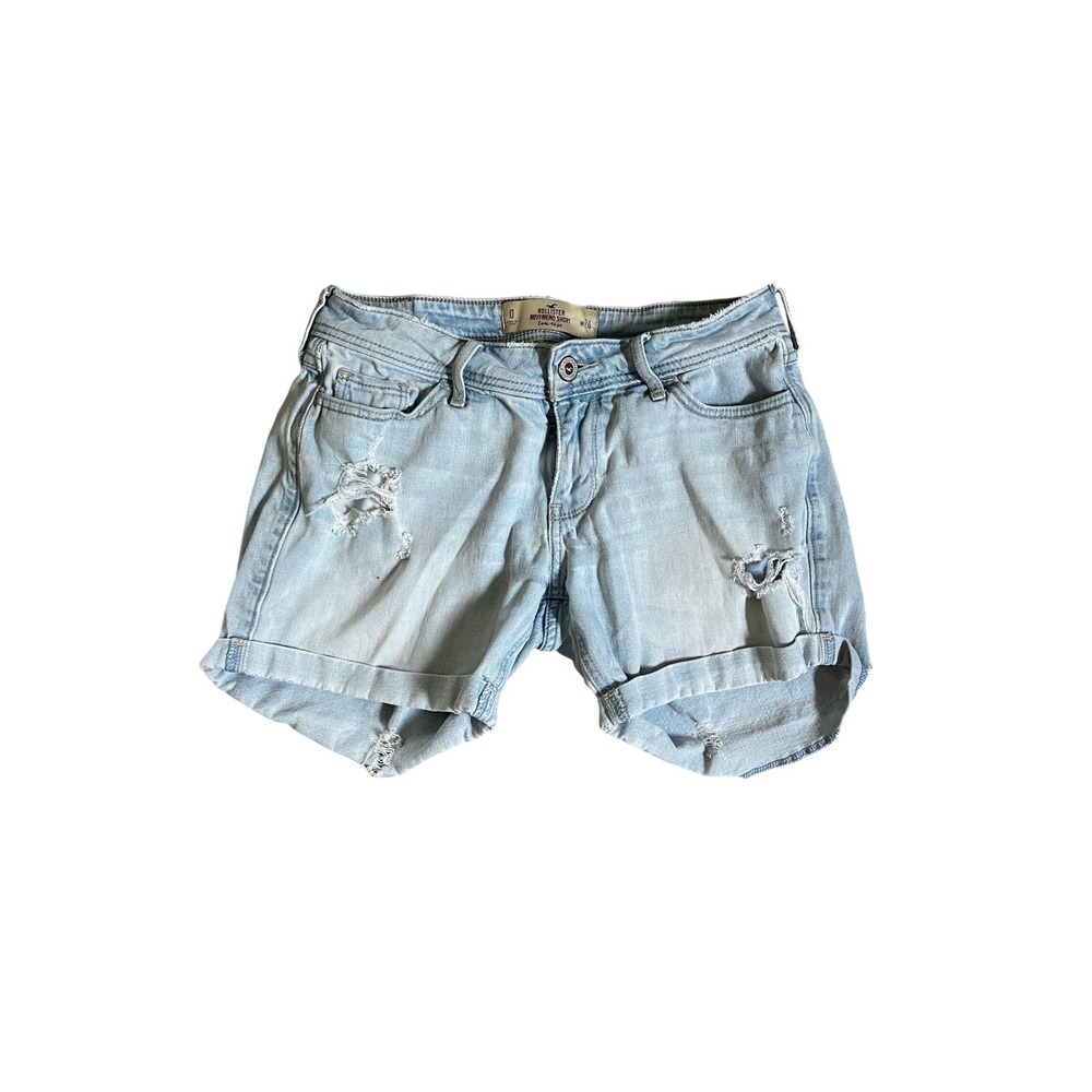Hollister Low Rise Boyfriend Shorts sz 0 Light Wash Paint Splatter‎ Y2K Festival